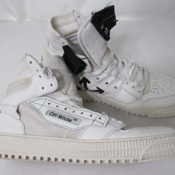 Off-White Off Court 3.0 Men's White/White Leather High Top Sneakers Sz 42 US 9 - Picture 14 of 16